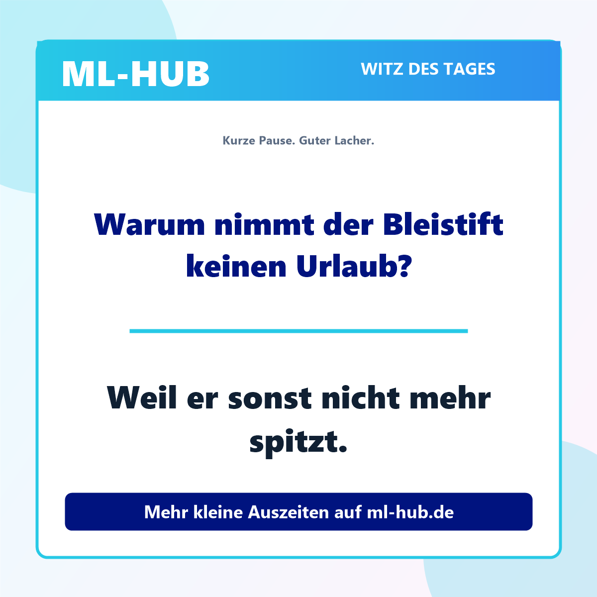 Warum nimmt der Bleistift keinen Urlaub?